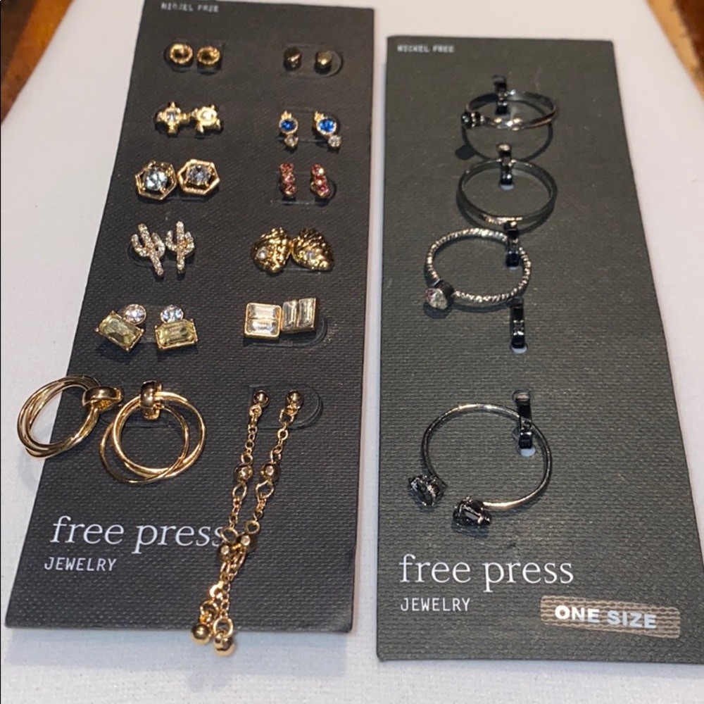 Free Press Earrings & Rings Bundle- NWT